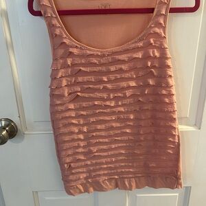 Ann Taylor Pink Ruffled Tank Top